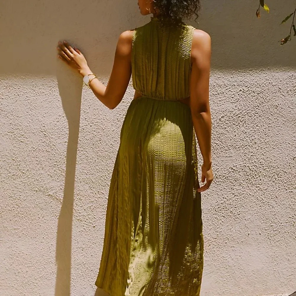 Anthropologie - Sarah Hann Textured Mock-Neck Cutout Dress NWT - Picture 4 of 7